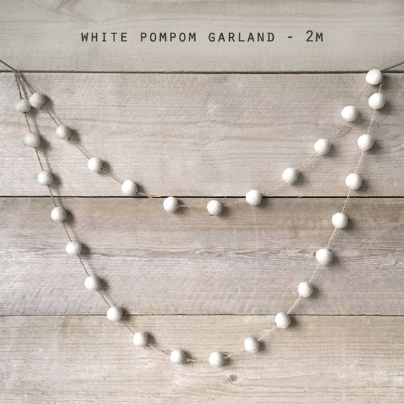 White Pompom Garland