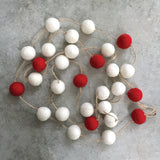 White and Red Pompom Garland