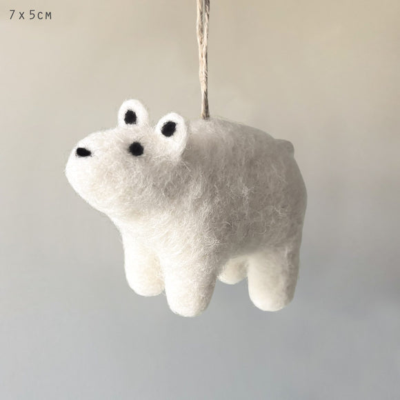Needle Felted Polar Bear Decoration