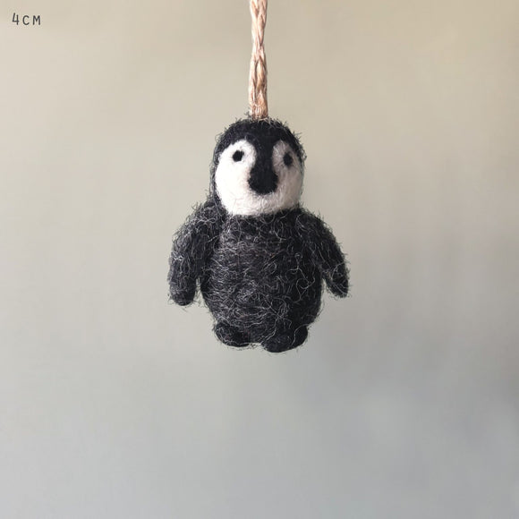 Needle Felted Small Penguin Decoration