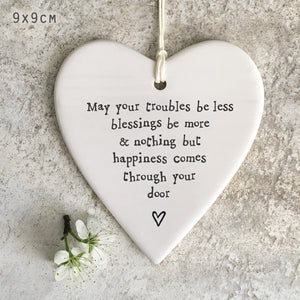 "May your troubles be less..." East of India round heart