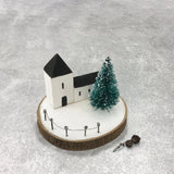 Winter Wonderland Snowy Church Scene by East of India