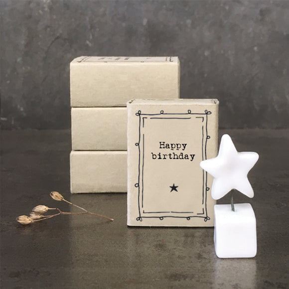 Happy Birthday star in a pot matchbox gift
