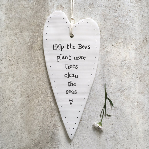 Help the Bees, Plant More Trees....long heart
