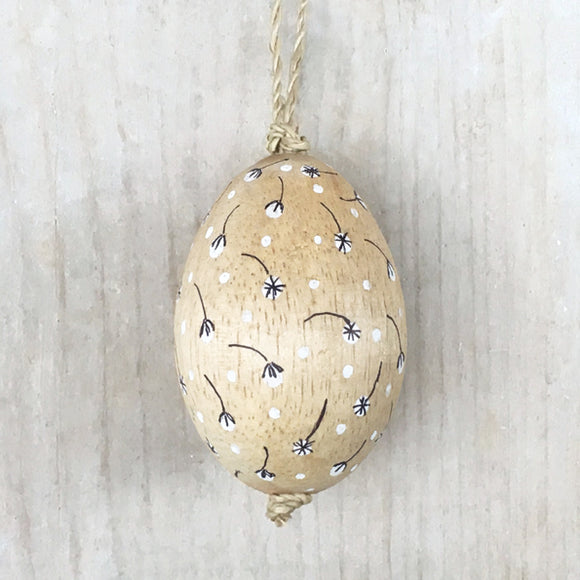 Hand Painted Wooden Egg Dandelion