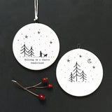 Walking in a winter wonderland Round Porcelain Hanger by East of India