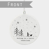 Walking in a winter wonderland Round Porcelain Hanger by East of India