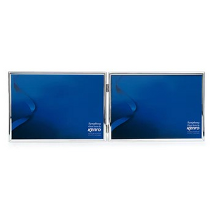 Symphony Silver plated double horizontal photo frame 6x4"