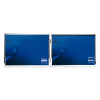 Symphony Silver plated double horizontal photo frame 7x5