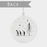 Round Porcelain Penguin Hanger by East of India