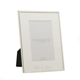 Mr and Mrs 4" x 6" Silver Photo frame with mount.