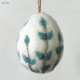 Big Blue Floral Felted Egg Hanger