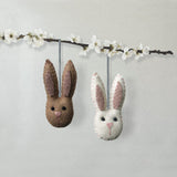 Small Hanging Rabbit Head Beige