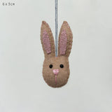 Small Hanging Rabbit Head Beige