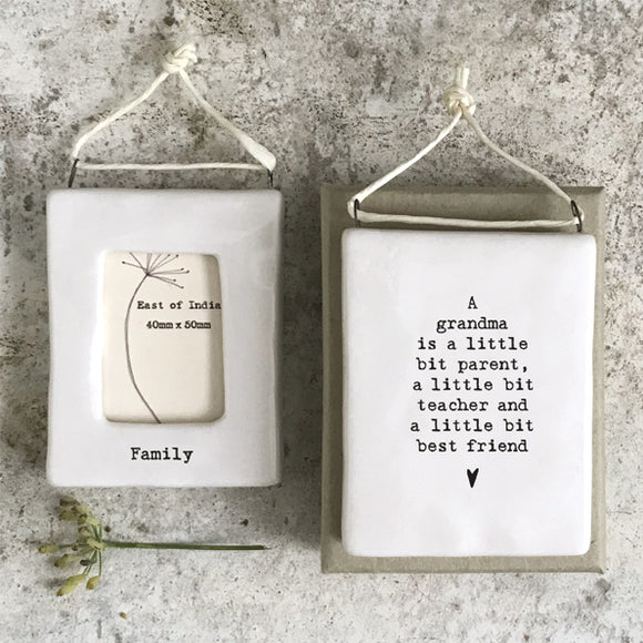 Grandma Mini Hanging Porcelain Frame by East Of India