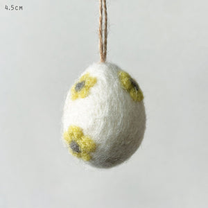 Yellow Felted Daisy Egg Hanger