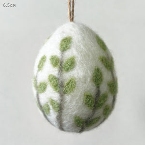 Big Green Floral Felted Egg Hanger