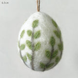 Big Green Floral Felted Egg Hanger