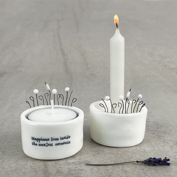 Happiness Lives Inside The Smallest Moments.... Tea light and Candle Holder