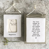 Happiness Mini Hanging Porcelain Frame by East Of India
