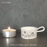 Home, family, love tea light holder