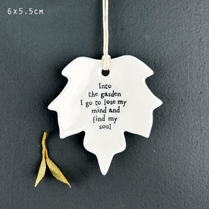 Into the garden I go Porcelain Leaf by East of India