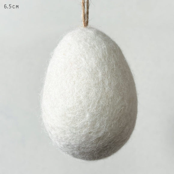 Big Cream Felt Egg Hanger