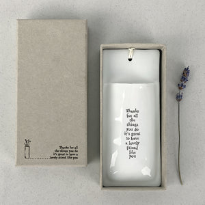Thanks for all the things ... Wall vase by East of India