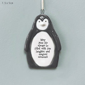 May Your Life Always Be Filled With Fun... Penguin Porcelain Hanger