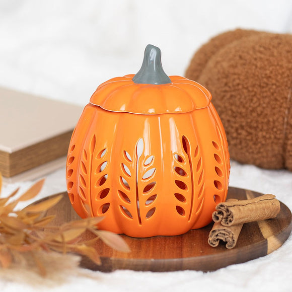 Orange leaf Cut Out Pumpkin Oil Burner and Wax Warmer