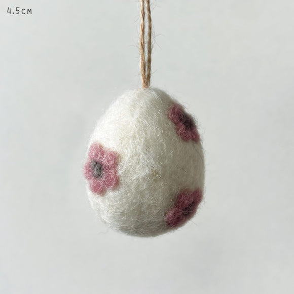 Pink Felted Daisy Egg Hanger