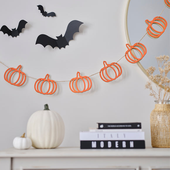 Wooden Pumpkin Bunting by Ginger Ray