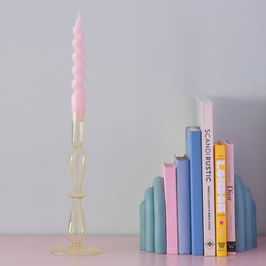 Yellow Glass Bubble Dinner Candle Holder By Ginger Ray