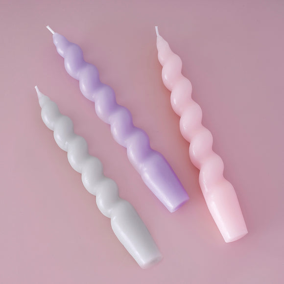 Pastel Spiral Dinner Candles By Ginger Ray