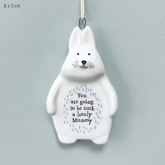 You Are Going To Be Such A Lovely Mummy Rabbit Porcelain Hanger