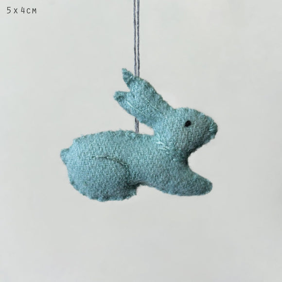 Small Hanging Sitting Rabbit Blue