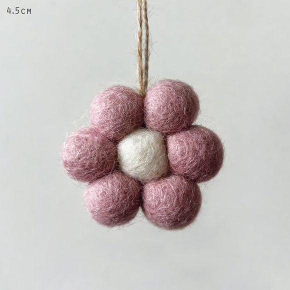Pink Felt Daisy Hanger