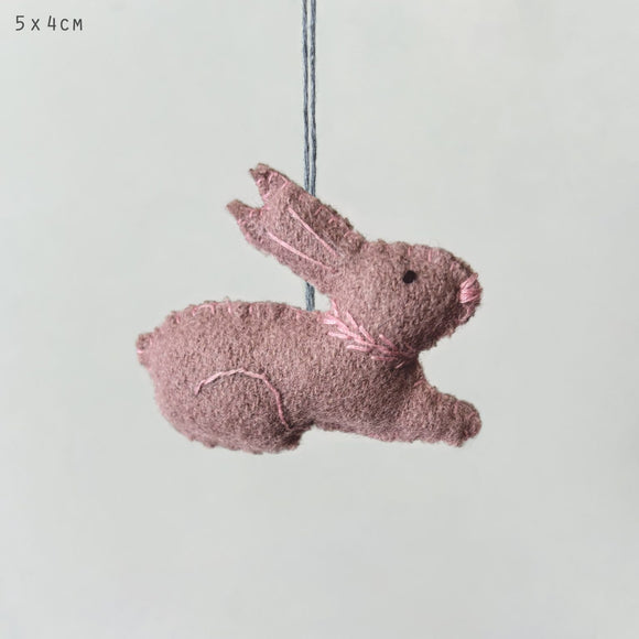 Small Hanging Sitting Rabbit Pink
