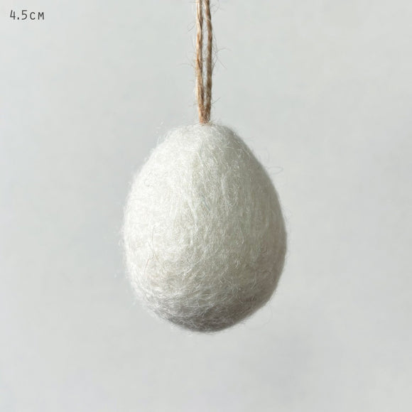 Small Cream Felt Egg Hanger