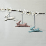 Small Hanging Leaping Rabbit Cream