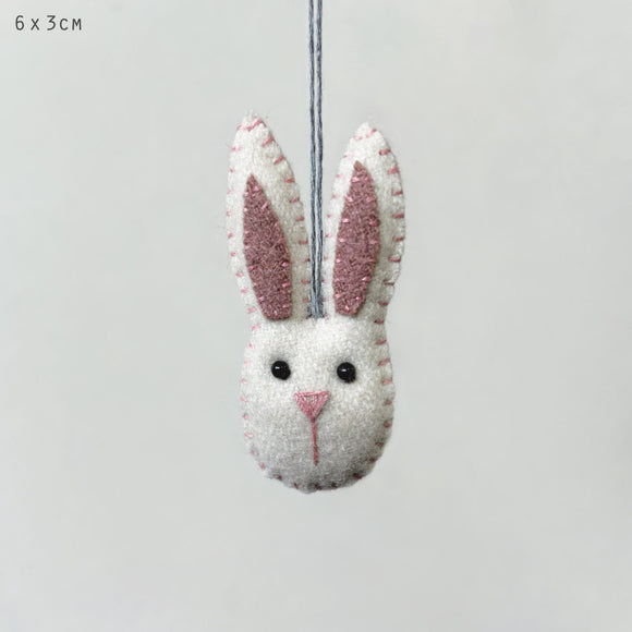 Small Hanging Rabbit Head Cream