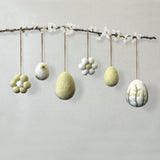 Big Yellow Floral Felted Egg Hanger