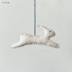 Small Hanging Leaping Rabbit Cream