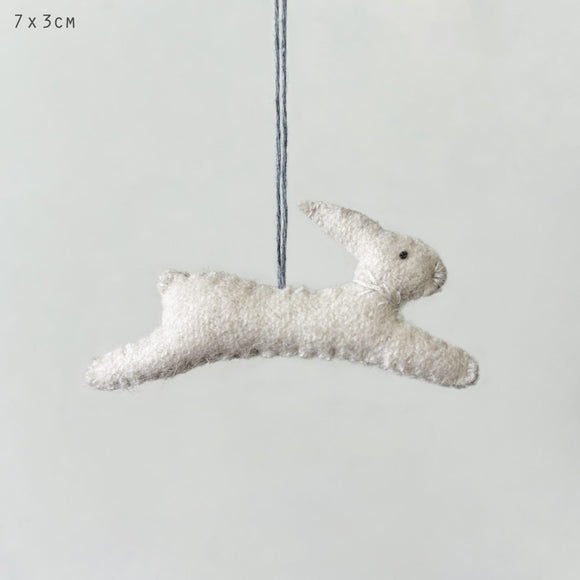 Small Hanging Leaping Rabbit Cream