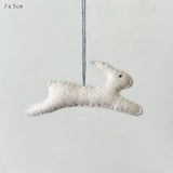 Small Hanging Leaping Rabbit Cream