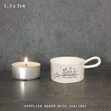 With much love tea light holder