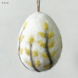 Big Yellow Floral Felted Egg Hanger