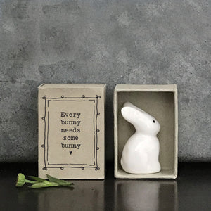 East of India Matchbox Bunny " Every bunny needs ..."