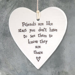 Friends are like stars... East of India round heart