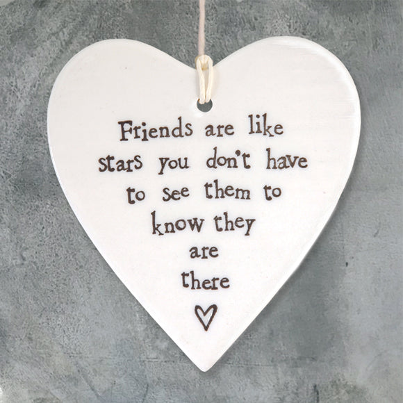 Friends are like stars... East of India round heart
